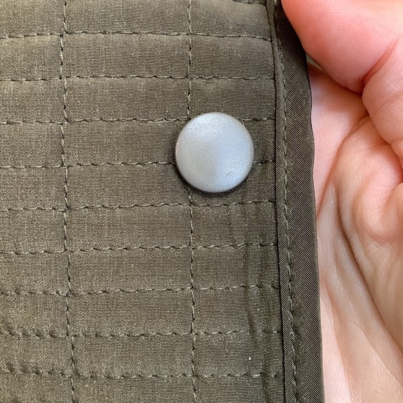 Hilary Radley || Brown Quilted Snap Collar Boxy Pocket Coat Jacket Small - Picture 15 of 17